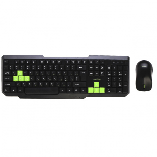 Клавиатура + мышь Smartbuy 230346AG черный/зеленый, беспроводные (SBC-230346AG-KN) /20