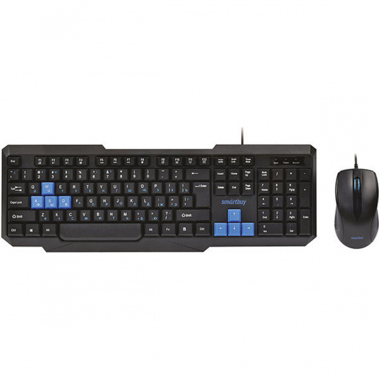 Клавиатура + мышь Smartbuy 230346 черный/синий, проводные (SBC-230346-KB) /20