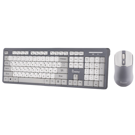 Клавиатура + мышь Smartbuy 701AG серый/белый, беспроводные  (SBC701AGK) /10