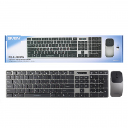 Клавиатура + мышь SVEN KB-C3000W беспроводные серебро