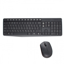 Клавиатура + мышь Logitech MК235 черный, беспроводные