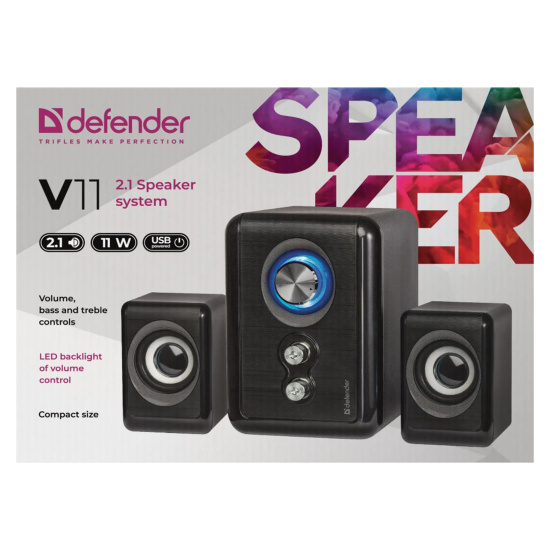 Колонки Defender V11 2.1, 11W, USB 65111