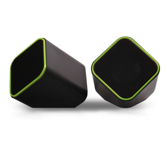 Колонки SmartBuy CUTE, мощность 6Вт, USB, черно-зеленые (SBA-2580)/60