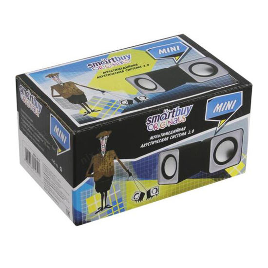 Колонки SmartBuy MINI, мощность 4Вт, USB, серые (SBA-2810)/80