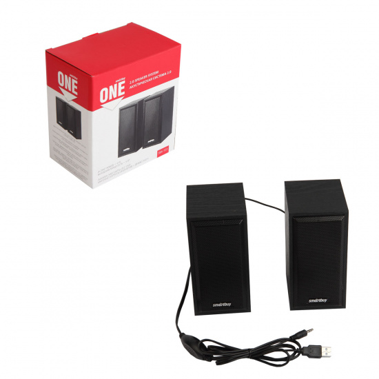 Колонки SmartBuy ONE, мощность 6Вт, USB, черный (SBA-101)/20