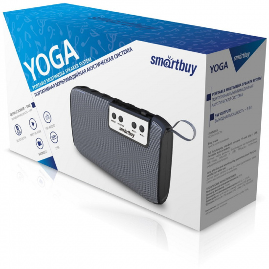 Портативная колонка SmartBuy YOGA,  5Вт, Bluetooth, MP3, FM, черная (SBS-5050)