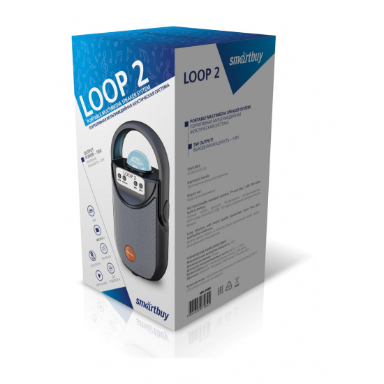 Портативная колонка SmartBuy LOOP 2, 5Вт, Bluetooth, MP3, FM, черная (SBS-5060)