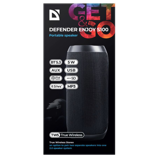 Портативная колонка Defender Enjoy, 5Вт, Bluetooth, MP3, FM, черная