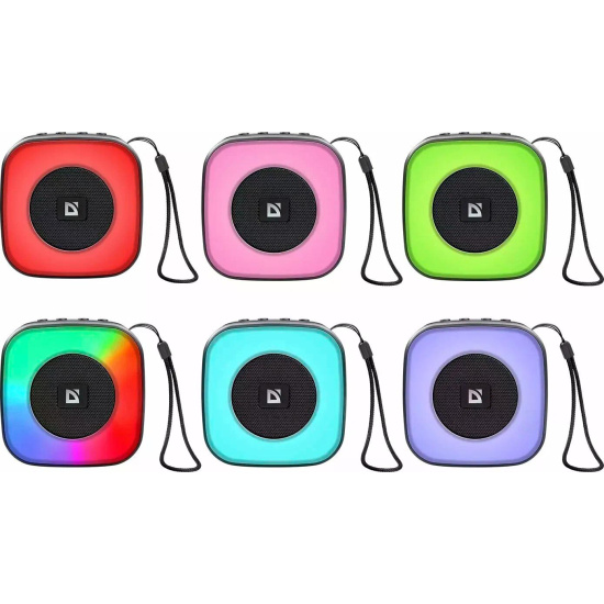 Портативная колонка Defender Enjoy 30, 5Вт, Bluetooth, MP3, FM, LED-подсветка, черная