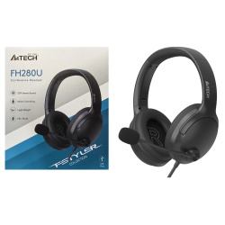 Наушники с микрофоном, подключение проводное, USB, A4-Tech, Fstyler, FH280U