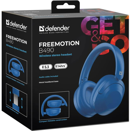 Наушники с микрофоном, подключение беспроводное, Defender, FreeMotion, 63491