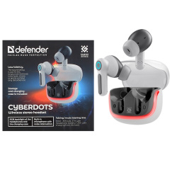 Наушники беспроводные, CyberDots 290, подключение беспроводное, Defender, 63290