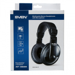Наушники с микрофоном Sven AP-860M кабель 2,0 м, черные (SV-014421)