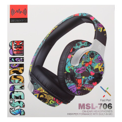 Наушники, Graffiti style, подключение беспроводное, USB, КОКОС, 252513