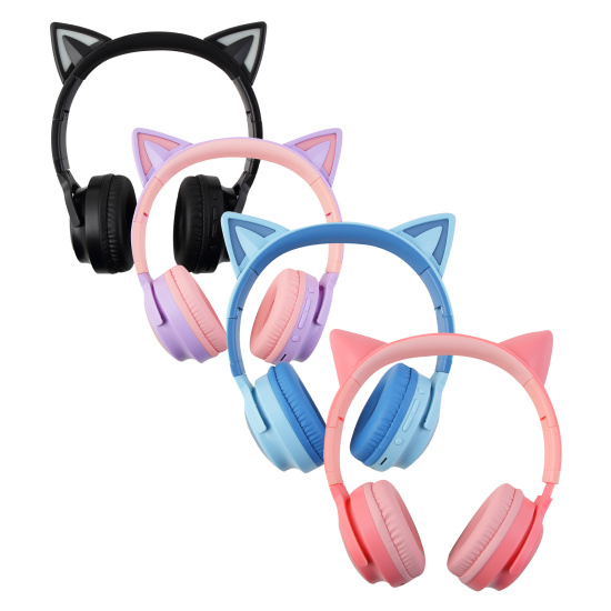 Наушники, Cat, ассорти 4 вида, подключение беспроводное, USB, КОКОС, 252515