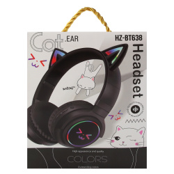 Наушники, Cat, ассорти 4 вида, подключение беспроводное, USB, КОКОС, 252515
