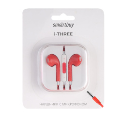 Гарнитура вкладыши SmartBuy I-three красные (SBH-104-RD)