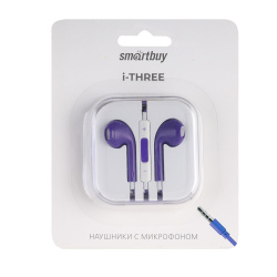 Гарнитура вкладыши SmartBuy I-three фиолетовые (SBH-104-VI)