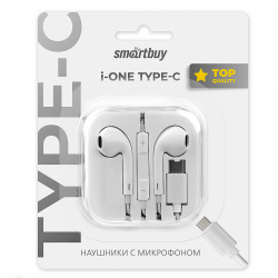 Гарнитура вкладыши SmartBuy I-One, Type-C белые (SBH-103С)/50