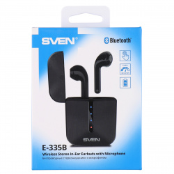 Гарнитура вкладыши Sven E-335B беспроводная (Bluetooth), черный (SV-020354)