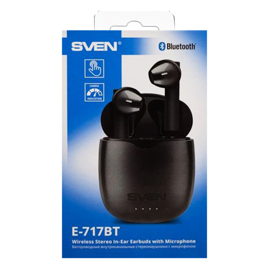 Гарнитура вкладыши, E-717BT, подключение беспроводное, Sven, SV-019266