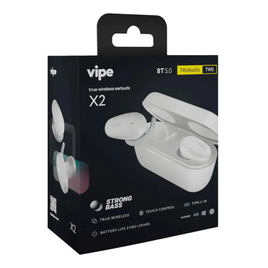 Гарнитура вкладыши, Х2 TWS, подключение беспроводное, Vipe, VPTWSX2WHI