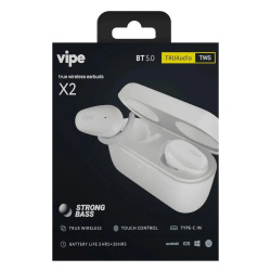 Гарнитура вкладыши, Х2 TWS, подключение беспроводное, Vipe, VPTWSX2WHI