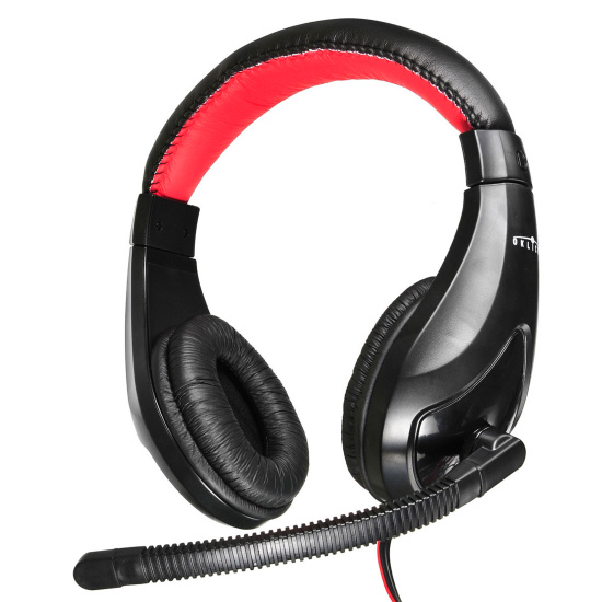 Наушники с микрофоном Oklick HS-L100 черный/красный 2м