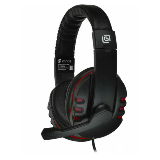 Наушники с микрофоном, подключение проводное, 2 mini-jack 3.5 мм, Oklick, ABADDON, 1100404