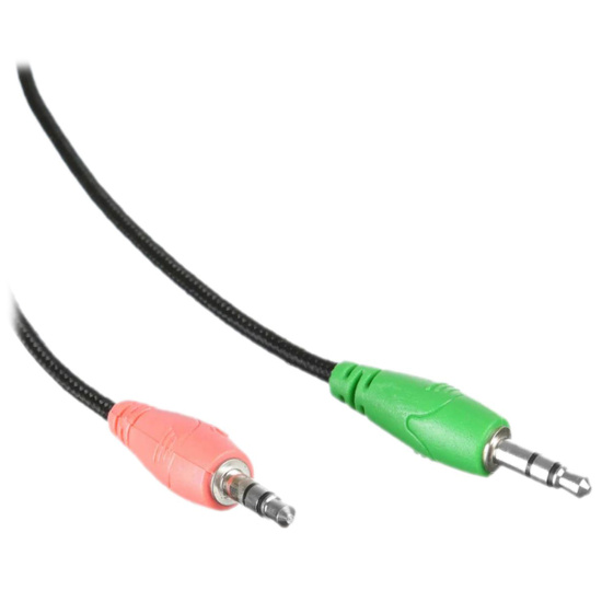 Наушники с микрофоном, подключение проводное, 2 mini-jack 3.5 мм, Oklick, ABADDON, 1100404