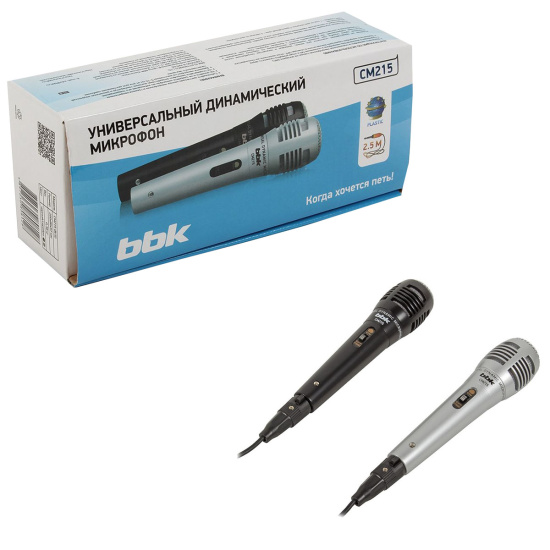 Микрофон BBK CM215 черный/серебристый 2.5м
