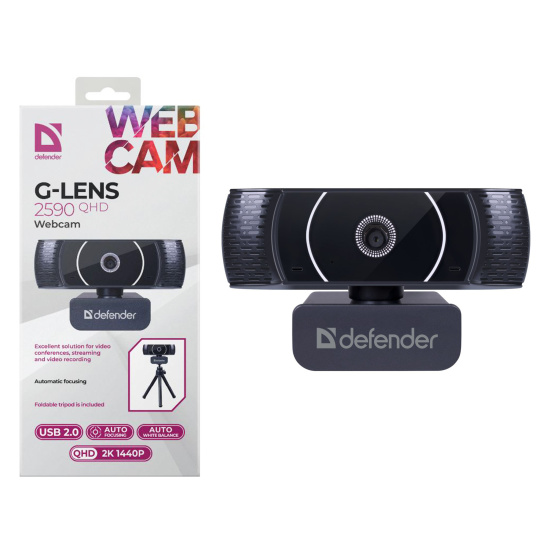 Веб-камера Defender G-lens 2590 QHD 2K 1440p 3.7МП