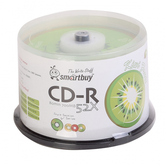 Лазер диск SmartBuy CD-R 700Mb 52x fresh-Kiwifruit Cake box 50 шт.