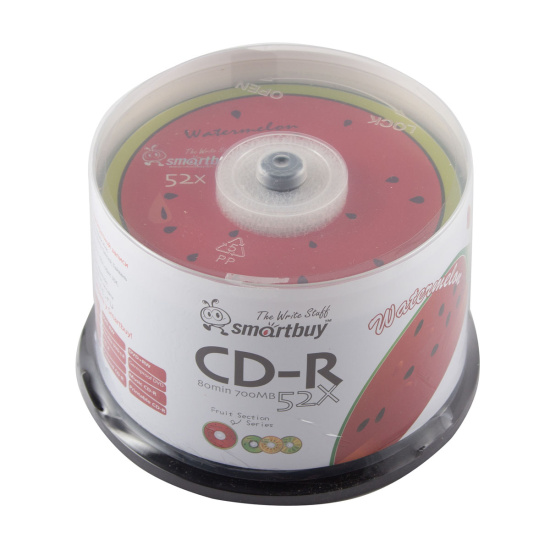 Лазер диск SmartBuy CD-R 700Mb 52x Fresh-Watermelon Cake box 50 шт.