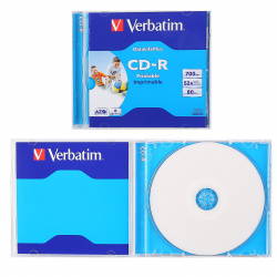 Лазер диск Verbatim CD-R 700МБ 52x Jewel DataLife+ PRINT