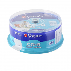 Лазер диск Verbatim CD-R 700МБ 52x DataLife+ Cake box 25 шт. PRINT