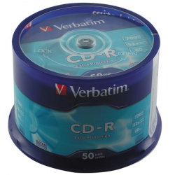 Лазер диск Verbatim CD-R 700МБ 52x Cake box 50 шт. (43351)