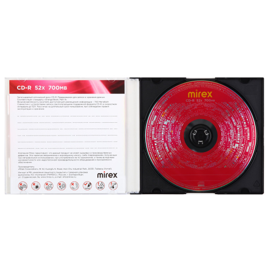 Лазер диск Mirex CD-R 700Mb 52x Slim Brand