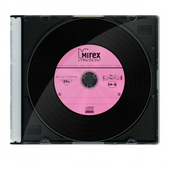 Лазер диск Mirex CD-R 700Mb 52x Slim дизайн "Maestro"