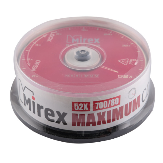 Лазер диск Mirex CD-R 700Mb 52x Cake Box 25 шт. Maximum