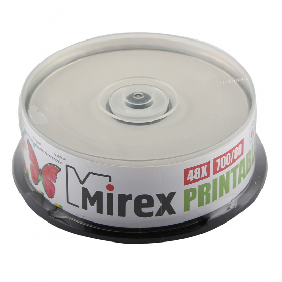 Лазер диск Mirex CD-R 700Mb 48x Cake Box 25 шт. PRINT