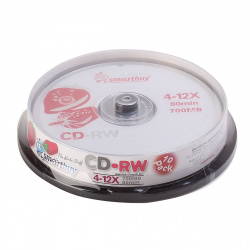 Лазер диск SmartBuy CD-RW 700Mb 4-12x  Cake box 10 шт.