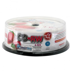 Лазер диск SmartBuy CD-RW 700Mb 4-12x  Cake box 25 шт.