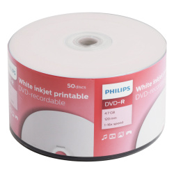 Лазер диск Philips DVD-R 4.7 Gb 16х Bulk 50 шт. PRINT