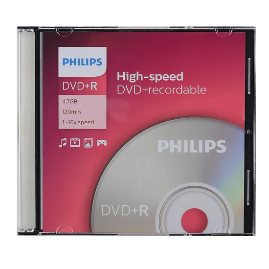 Лазер диск Philips DVD+R 4.7 Gb 16х Slim