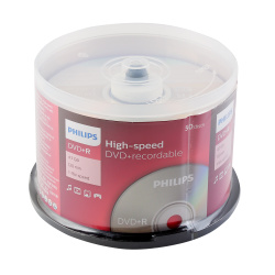 Лазер диск Philips DVD+R 4.7 Gb 16х Cake box 50 шт.