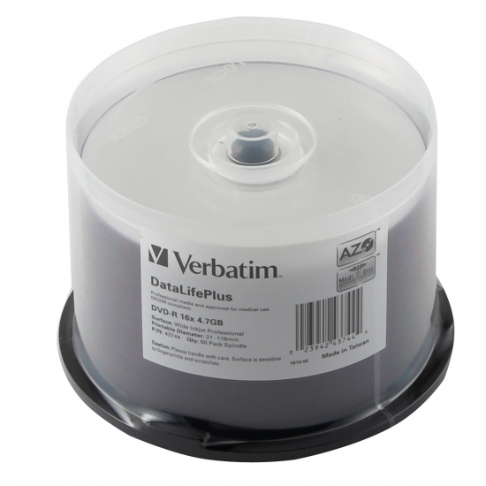 Лазер диск Verbatim DVD-R 4.7 Gb 16х Cake box 50 шт. PRINT