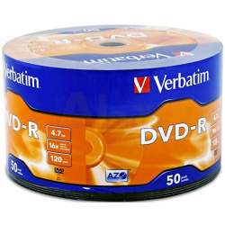 Лазер диск Verbatim DVD-R 4.7 Gb 16х Bulk 50 шт. 43788