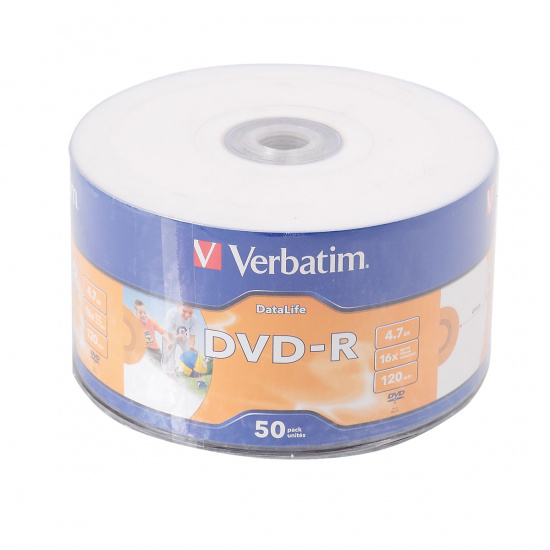 Лазер диск Verbatim DVD-R 4.7 Gb 16х Bulk 50 шт. PRINT 43793