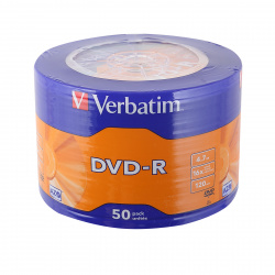 Лазер диск Verbatim DVD-R 4.7 Gb 16х  Wagon wheel Bulk 50 шт. 43731